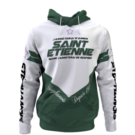 Sweat à capuche J'arrêterai d'aimer Saint Etienne quand j'arrêterai de respirer - Supporters Saint Etienne