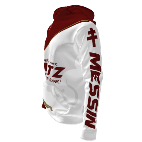 Sweat à capuche J'arrêterai d'aimer Metz quand j'arrêterai de respirer - supporters Metz