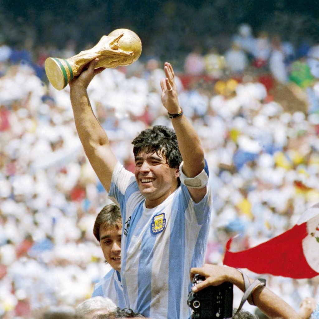 Diego Maradona vainqueur de la coupe du monde en 1986